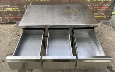 Συρτάρι Ανοξείδωτο Διπλό 80x59x24Cm Για 1/2Gn Βάθος 10Cm  Mεταχειρισμένο